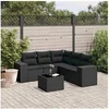 Image de Salon de jardin modulable resine tressee noir 6 pieces x 83 x 69 5 personnes