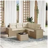 Image de Salon de Jardin avec Coussins 6 pcs, Canapés de Terrasse, Ensemble de Meubles de Patio, Mobilier d'Extérieur, Beige 3222557