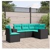 Image de Salon de jardin modulable GENERIQUE noir resine tressee 5 pieces 62 x 62 x 69 cm