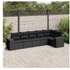 Image de Salon de jardin modulable resine tressee noir 6 pieces x 83 x 69 6 personnes
