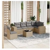 Image de Salon de Jardin avec Coussins 7 pcs, Canapés de Terrasse, Ensemble de Meubles de Patio, Mobilier d'Extérieur, Beige 3222638