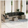 Image de Salon de Jardin avec Coussins 7 pcs, Sièges de Patio, Ensemble de Meubles, Mobilier de Terrasse Extérieur, Gris Clair 3222641