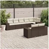 Image de Salon de jardin modulable 8 personnes 8 pieces marron 62 x 62 x 69 cm rotin