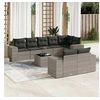 Image de Salon de Jardin avec Coussins 9 pcs, Canapés de Terrasse, Ensemble de Meubles de Patio, Mobilier d'Extérieur, Gris 3222829