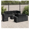 Image de Salon de jardin modulable noir resine tressee 9 pieces 62 x 62 x 69 cm 8 personnes