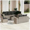 Image de Salon de jardin modulable resine tressee gris 9 pieces x 93 x 69