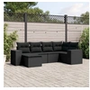 Image de Salon de Jardin avec Coussins 6 pcs, Canapés de Terrasse, Ensemble de Meubles de Patio, Mobilier d'Extérieur, Noir 3222854