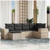 Image de Salon de Jardin avec Coussins 6 pcs, Canapés de Patio, Ensemble de Meubles, Mobilier de Terrasse Exterieur, Gris 3222861