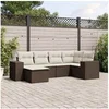 Image de Salon de jardin modulable vidaxl 6 personnes marron 6 pieces 62 x 62 x 69 cm resine tressee