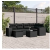 Image de Salon de Jardin avec Coussins 7 pcs, Canapés de Terrasse, Ensemble de Meubles de Patio, Mobilier d'Extérieur, Noir 3222864