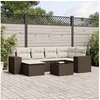 Image de Salon de jardin modulable 6 personnes marron 7 pieces 62 x 62 x 69 cm resine tressee