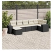 Image de Salon de Jardin avec Coussins 7 pcs, Canapés de Terrasse, Ensemble de Meubles de Patio, Mobilier d'Extérieur, Noir 3222875