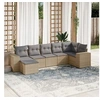 Image de Salon de jardin modulable resine tressee beige 7 pieces 62.0 x 62 x 69 7 personnes