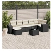 Image de Salon de Jardin avec Coussins 8 pcs, Canapés de Terrasse, Ensemble de Meubles de Patio, Mobilier d'Extérieur, Noir 3222885