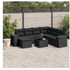 Image de Salon de jardin modulable 7 personnes resine tressee 8 pieces 62 x 62 x 69 cm noir