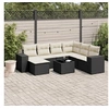 Image de Salon de Jardin avec Coussins 8 pcs, Canapés de Terrasse, Ensemble de Meubles de Patio, Mobilier d'Extérieur, Noir 3222905
