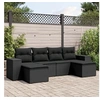 Image de Salon de jardin modulable resine tressee noir 6 pieces 62 x 55 x 69 6 personnes