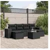Image de Salon de jardin modulable resine tressee noir 7 pieces 62 x 55 x 69 cm 6 personnes