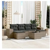 Image de Salon de jardin modulable resine tressee 6 personnes 7 pieces 62 x 55 x 69 cm gris