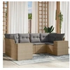 Image de Salon de Jardin avec Coussins 6 pcs, Canapés de Terrasse, Ensemble de Meubles de Patio, Mobilier d'Extérieur, Beige 3222978