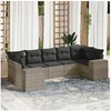 Image de Salon de Jardin avec Coussins 7 pcs, Canapés de Patio, Ensemble de Meubles, Mobilier de Terrasse Exterieur, Gris 3222991
