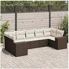 Image de Salon de jardin modulable vidaxl rotin 7 pieces marron 62 x 62 x 69 cm