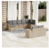 Image de Salon de Jardin avec Coussins 9 pcs, Canapés de Terrasse, Ensemble de Meubles de Patio, Mobilier d'Extérieur, Beige 3223018