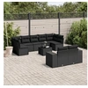 Image de Salon de Jardin avec Coussins 10 pcs, Canapés de Terrasse, Ensemble de Meubles de Patio, Mobilier d'Extérieur, Noir 3223024