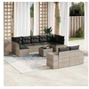 Image de Salon de Jardin avec Coussins 10 pcs, Canapés de Patio, Ensemble de Meubles, Mobilier de Terrasse Exterieur, Gris 3223031