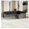 Image de Salon de Jardin avec Coussins 9 pcs, Canapés de Terrasse, Ensemble de Meubles de Patio, Mobilier d'Extérieur, Gris 3223039