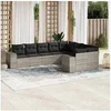Image de Salon de Jardin avec Coussins 9 pcs, Canapés de Patio, Ensemble de Meubles, Mobilier de Terrasse Exterieur, Gris 3223041