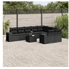 Image de Resine tressee 9 personnes 10 pieces noir 62 x 62 x 69 salon de jardin modulable