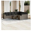 Image de Salon de Jardin avec Coussins 10 pcs, Canapés de Terrasse, Ensemble de Meubles de Patio, Mobilier d'Extérieur, Gris 3223049