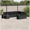 Image de Salon de jardin modulable 9 personnes 10 pieces noir 62 x 62 x 69 cm resine tressee
