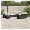 Image de Salon de Jardin avec Coussins 10 pcs, Canapés de Terrasse, Ensemble de Meubles de Patio, Mobilier d'Extérieur, Noir 3223055
