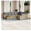 Image de Salon de Jardin avec Coussins 10 pcs, Canapés de Terrasse, Ensemble de Meubles de Patio, Mobilier d'Extérieur, Beige 3223058