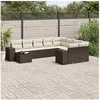 Image de Salon de jardin modulable resine tressee marron 10 pieces 62 x 62 x 69 9 personnes