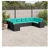 Image de Salon de jardin modulable GENERIQUE resine tressee noir 10 pieces 62 x 62 x 69 cm