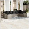 Image de Salon de jardin modulable resine tressee gris 10 pieces x 93 x 69