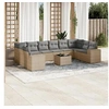 Image de Salon de jardin modulable resine tressee 2 personnes beige 62 x 62 x 69 cm 11 pieces
