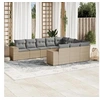 Image de Salon de jardin modulable resine tressee beige 10 pieces 62 x 62 x 69 cm 10 personnes