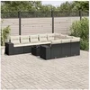 Image de Salon de Jardin avec Coussins 11 pcs, Canapés de Terrasse, Ensemble de Meubles de Patio, Mobilier d'Extérieur, Noir 3223095