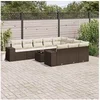 Image de Salon de jardin modulable resine tressee marron 11 pieces x 83 x 69 10 personnes