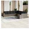 Image de Salon de Jardin avec Coussins 10 pcs, Canapés de Terrasse, Ensemble de Meubles de Patio, Mobilier d'Extérieur, Gris 3223109