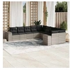 Image de Salon de Jardin avec Coussins 10 pcs, Canapés de Patio, Ensemble de Meubles, Mobilier de Terrasse Exterieur, Gris 3223111