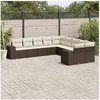 Image de Salon de jardin modulable resine tressee marron 10 pieces 62.0 x 62 x 69 10 personnes