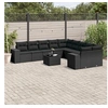 Image de Salon de jardin modulable noir 11 pieces 10 personnes 62 x 62 x 69 cm resine tressee
