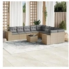 Image de Salon de jardin modulable resine tressee beige 11 pieces 62 x 62 x 69 cm 2 personnes