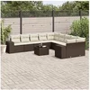Image de Salon de jardin modulable GENERIQUE 10 personnes 11 pieces resine tressee 62 x 62 x 69 cm marron