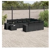 Image de Salon de Jardin avec Coussins 11 pcs, Canapés de Terrasse, Ensemble de Meubles de Patio, Mobilier d'Extérieur, Noir 3223124